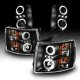 Chevy Silverado 2500HD 2007-2014 Black Projector Headlights Halo LED