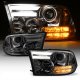 Dodge Ram 2500 2013-2018 Smoked Projector Headlights Tube DRL