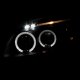 Honda Civic 1996-1998 JDM Black Dual Halo Projector Headlights with LED