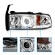 Dodge Ram 1994-2001 Clear Projector Headlights Halo and LED
