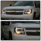 Chevy Suburban 2007-2014 Black LED Tube DRL Projector Headlights