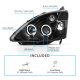 Honda Civic Hatchback 2002-2005 Projector Headlights Black Halo