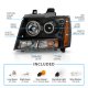 Chevy Avalanche 2007-2013 Black Projector Headlights Halo and LED