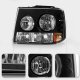 Chevy Tahoe 2000-2006 Black Headlights and Bumper Lights Conversion with LED