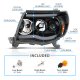 Toyota Tacoma 2005-2011 Black Projector Headlights Halo LED Tube