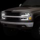 Chevy Silverado 1999-2002 Black LED Tube DRL Headlights Set