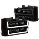 Chevy Suburban 1992-1993 Black Smoked LED DRL Headlights Bumper Lights
