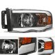 Dodge Ram 2500 2003-2005 Black LED DRL Headlights