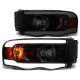 Dodge Ram 2002-2005 Black Smoked LED DRL Headlights