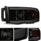 Dodge Ram 2002-2005 Black Smoked LED DRL Headlights