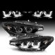 BMW 3 Series F30 Sedan 2012-2015 Black Halogen Projector Headlights LED Halo