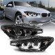 BMW 3 Series F30 Sedan 2012-2015 Black Halogen Projector Headlights LED Halo