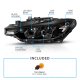BMW 3 Series F30 Sedan 2012-2015 Black LED Halo HID Projector Headlights