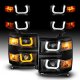 Chevy Silverado 1500 2014-2015 Black Projector Headlights LED U-Bar Switchback