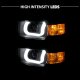 Chevy Silverado 1500 2014-2015 Black Projector Headlights LED U-Bar