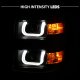 Chevy Silverado 1500 2014-2015 Black Projector Headlights LED U-Bar Chrome Trim