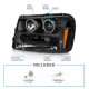 Chevy TrailBlazer 2002-2009 Black Halo Projector Headlights