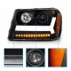 Chevy TrailBlazer LT 2006-2009 Black LED DRL Projector Headlights