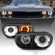 Dodge Challenger 2008-2014 Black Halo Projector Headlights Amber Signals