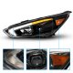 Ford Focus 2015-2018 Black Projector Headlights LED DRL Switchback Signals