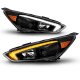 Ford Focus 2015-2018 Black Projector Headlights LED DRL Switchback Signals