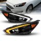 Ford Focus 2015-2018 Black Projector Headlights LED DRL Switchback Signals