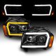 Jeep Grand Cherokee 2005-2007 Black Projector Headlights LED DRL Switchback Signals