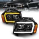 Jeep Grand Cherokee 2005-2007 Black Projector Headlights LED DRL Switchback Signals