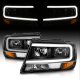 Jeep Grand Cherokee 1999-2004 Black Headlights LED DRL