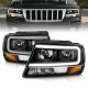 Jeep Grand Cherokee 1999-2004 Black Headlights LED DRL