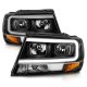 Jeep Grand Cherokee 1999-2004 Black Headlights LED DRL