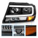 Jeep Grand Cherokee 1999-2004 Black Headlights LED DRL