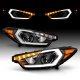 Kia Forte 2014-2016 Black Projector Headlights LED DRL Signals