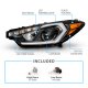 Kia Forte 2014-2016 Black Projector Headlights LED DRL Signals