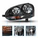 VW Jetta Sedan 2006-2010 Black Headlights