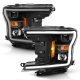Ford F150 2018-2020 Black Projector Headlights LED DRL Side Marker
