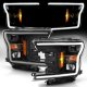 Ford F150 2018-2020 Black Projector Headlights LED DRL Side Marker