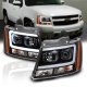 Chevy Avalanche 2007-2013 Black Projector Headlights DRL