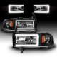 Dodge Ram 2500 1994-2002 Black DRL Headlights