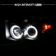Dodge Ram 2002-2005 Black Projector Headlights Halo LED
