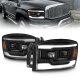 Dodge Ram 2006-2008 Black Projector Headlights Facelift LED DRL Signals