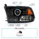 Dodge Ram 3500 2010-2018 Black Projector Headlights LED Halo Signals