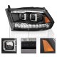 Dodge Ram 2500 2010-2018 Black Dual Projector Headlights LED DRL