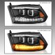 Dodge Ram 2500 2010-2018 Black Dual Projector Headlights LED DRL