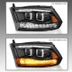 Dodge Ram 3500 2010-2018 Black Dual Projector Headlights LED DRL