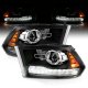 Dodge Ram 2500 2010-2018 Matte Black Projector Headlights LED DRL Switchback Signals