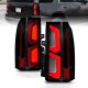 Chevy Suburban 2015-2020 Black Smoked LED Tail Lights Tron Style