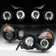 Mercedes Benz E Class 1996-1999 Black Dual Halo Projector Headlights