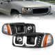 GMC Sierra 1500HD 2001-2007 Black Projector Headlights DRL LED