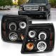 2002 Cadillac Escalade Black Projector Headlights Halo LED